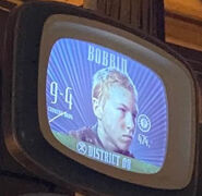 Bobbin's face on the monitors.