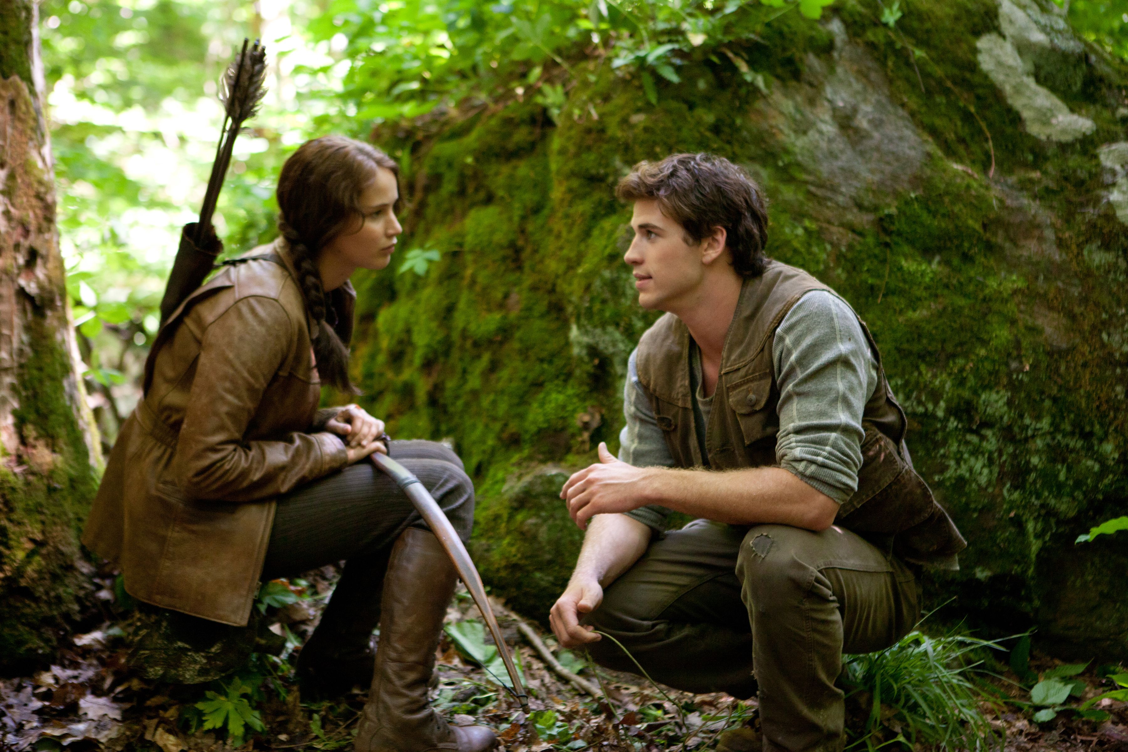 katniss and gale in the woods