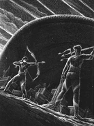 Katniss and Finnick face off at the Cornucopia.