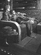 Katniss and Peeta watching former quarter quell tapes.