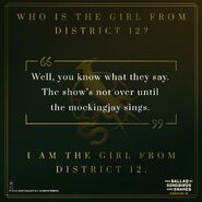 "I am the girl from District 12."