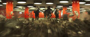 Squad 451 fleeing the Meat Grinder in The Hunger Games: Mockingjay - Part 2.
