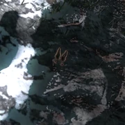 Steinbock flüchtend