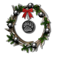 Holidays antlers wreath hematite