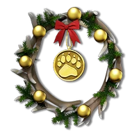 Holidays antlers wreath gold