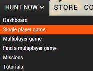 Step 1 - Start a single or multiplayer hunt