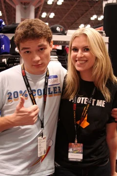 Micheal trying to impress Barb by looking into a camera