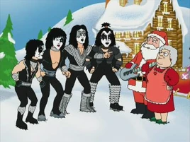 Kiss saves Santa