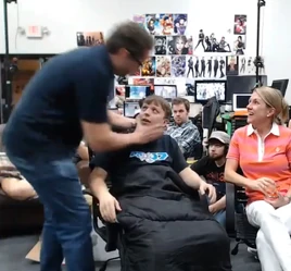 Burnie kisses Kerry