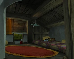 Oumi and Kip in the communal bedroom.