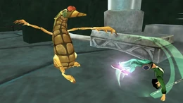 Jade faces the original version of the crayfish.