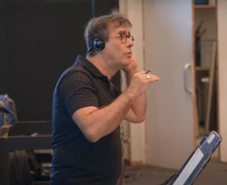 Christophe Héral overseeing the 20th Anniversary re-recording.