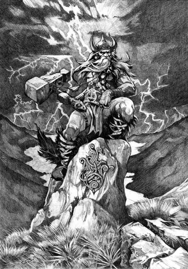 In Norse mythology, Thor (from Old Norse Þórr) is a hammer-wielding god ass...