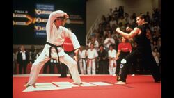 Karate Kid III - Daniel prepares to perform Kata