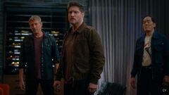 Mike, Johnny, and Chozen confronting Terry Silver