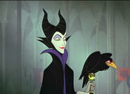 Maleficent and her pet raven, Diablo