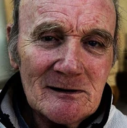 An elderly Albert Donoghue, after an interview with Bernard O'Mahoney in 2010.