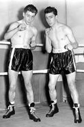 Ronnie and Reggie at the boxing club in 1952, aged 19