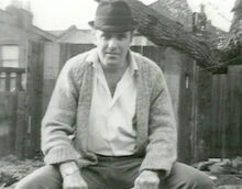 McVitie in a back garden, c. 1960s.