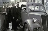 (From left) Dickie Morgan, Harry Abrahams, Reggie Kray and Charlie Kray in Bethnal Green, London.