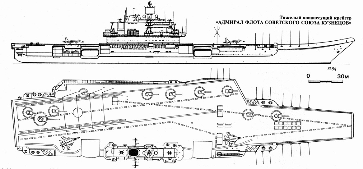 Авианосец адмирал кузнецов чертеж