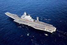 450px-INS Vikramaditya (R33) with a Sea Harrier