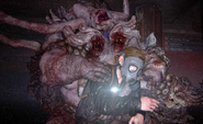 Abby being grabbed by the monster.