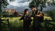 Joel bringt Ellie den Umgang mit einem Jagdgewehr bei (diese Szene kommt im Spiel so eigentlich nie vor, Ellie hatte bereits vor ihrem Treffen mit Joel den Umgang mit Gewehren erlernt)
