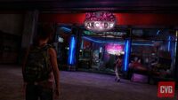 Riley and and Ellie enter the arcade