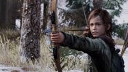 Ellie using a bow and arrow.
