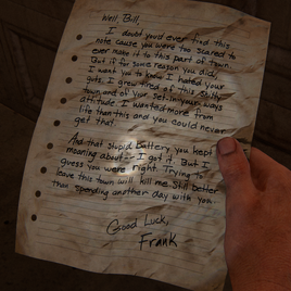 Note from Frank (crumpled) PS5