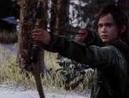 Ellie mit einem Bogen