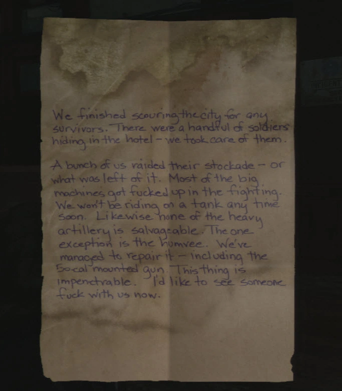 Truck note The Last of Us Wiki Fandom