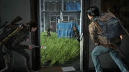 Jesse and Ellie fighting.