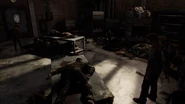 Joel and Ellie discover the hunter's "supplies".