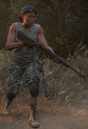 Female Rattler with a bolt-action rifle.