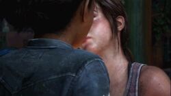 Ellie sharing a kiss