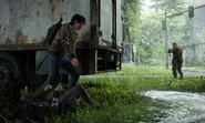 Jesse protecting Ellie.
