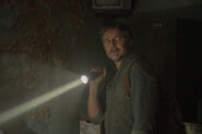 Joel with his flashlight.