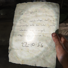 Note to staff PS5