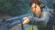 Ellie wielding a shotgun.
