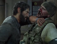 Joel tortures Ethan.