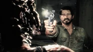 Joel tir sur un infecté.