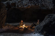 S1 E6 Joel and Ellie at campfire