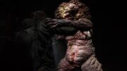 Ellie wrestles with a shambler.