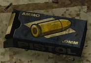 A box of 9mm pistol ammo.