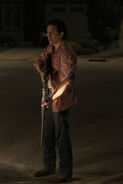 Tommy with his rifle during the outbreak.