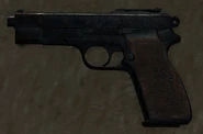 The Browning Hi-Power, the most commonly encountered pistol.