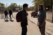 Joel and Tess arranging a smuggling deal with Bill and Frank.