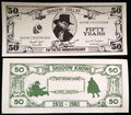 Walter B. Gibson had The Shadow Dollars printed to commemorate the pulp hero's 50th Anniversary. He signed the back of them at conventions for fans.